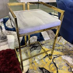 GOLD & GRAY BAR STOOLS for sale