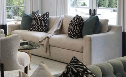 Custom Boucle Beige Sofa OBO