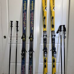 Pair of Skis, Bindings, And Poles 