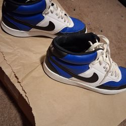 Blue Nike shoes