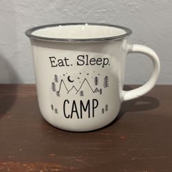 Eat Sleep Camp Coffee Ceramic Mug