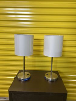 Set Of 2 Modern Table Lamps w/ USB Ports
