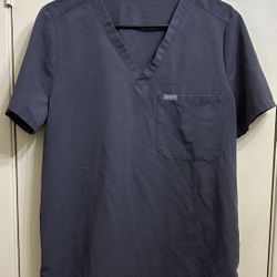 Figs Catarina Gray Scrub Top Size Large