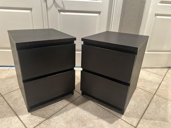 Two Matching Malm Nightstands