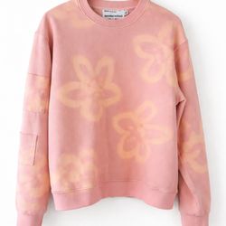 Sundae School Pink Tie Dye Floral Crewneck Sweatshirt Unisex M Streetwear RARE