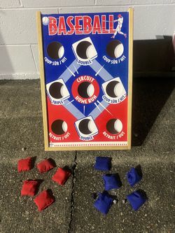 Baseball beanbag toss game