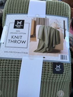 Cotton Knit Throw Blanket