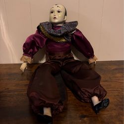 Bradley Dolls Musical Send In The Clowns Porcelain Pierrot Collectible Clown