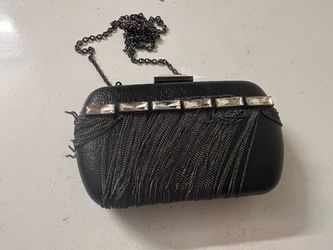 New Gianni Bini Black Silver Clutch Evening Women Bag .