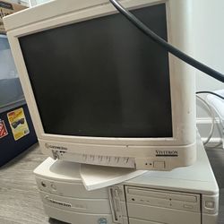 UNTESTED Rare Set Vintage Gateway 2000 Vivitron 15" CRT Computer Monitor CDP-15F13 AND P5-90 PC Pentium 90MHz 40MB RAM Retro Gaming