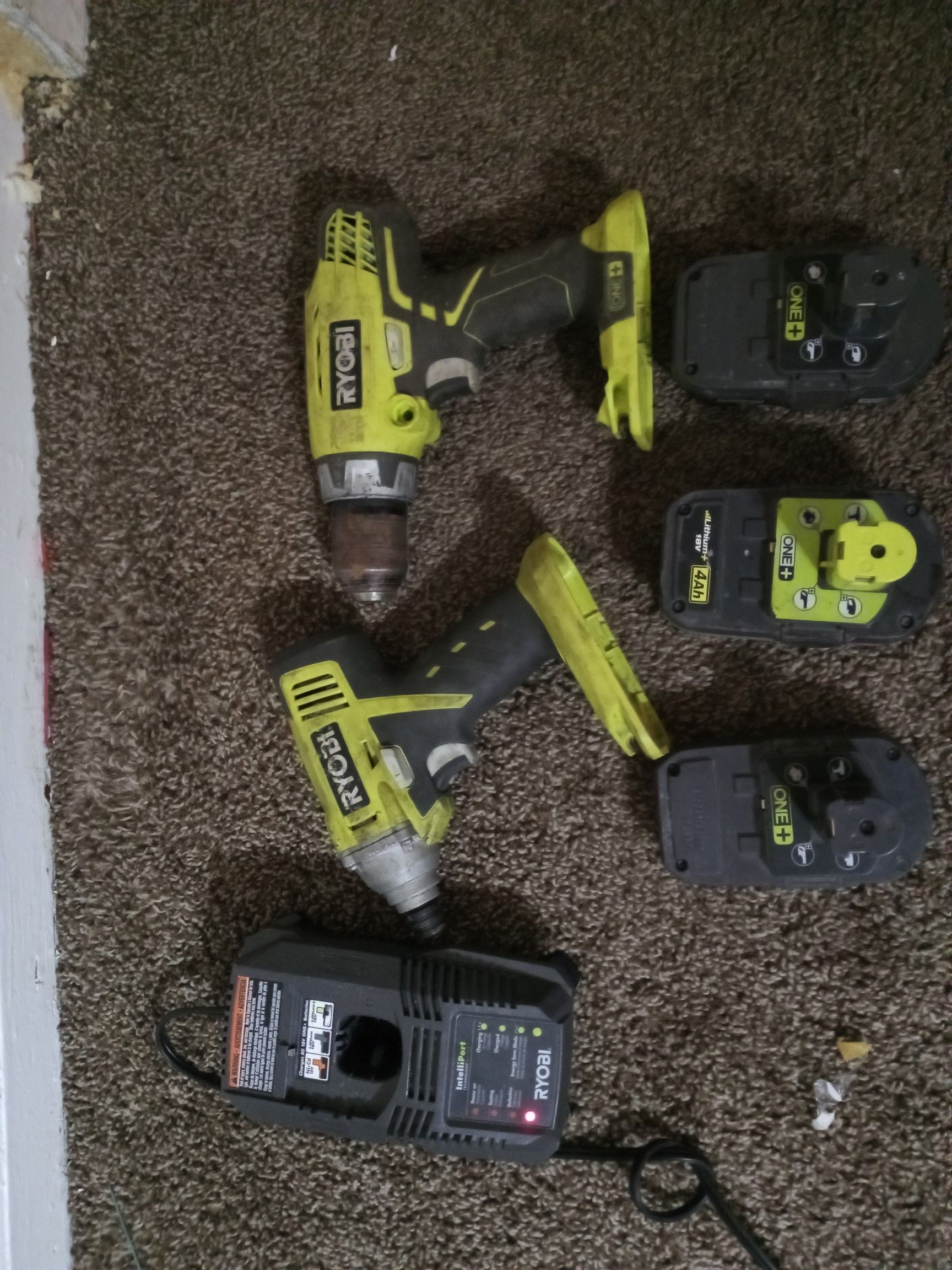 Ryobi impact and drill set