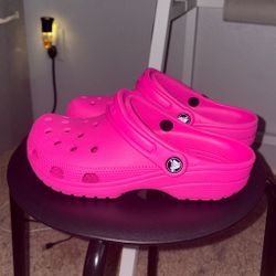 Hot Pink Crocs Shoe
