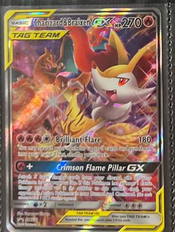 Pokemon Charizard and Braxien Tag Team Full Art Promo