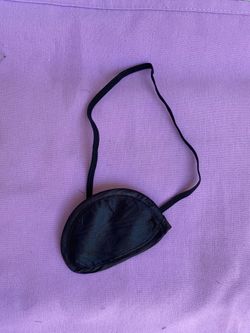 Black Satin Eye Patch with Elastic Band