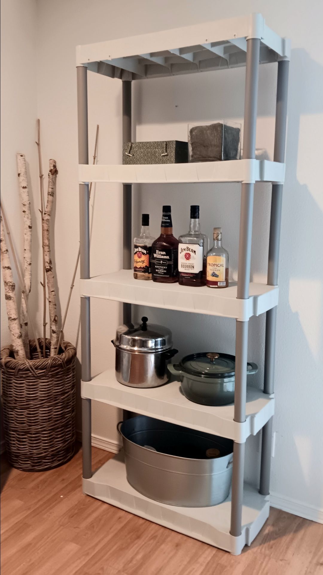 5-Shelf Plastic Shelves Organizer Rack