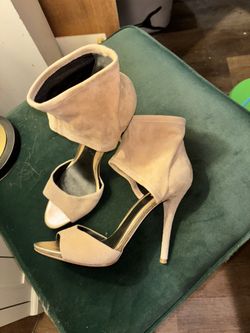 Open Toe Stilettos tan suede 