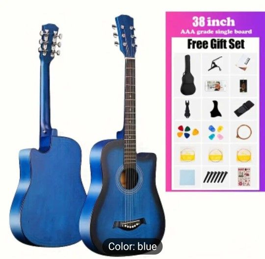 38 inch wooden guitar