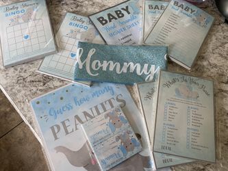 Elephant Baby Shower Games & Mommy Sash-unopened 