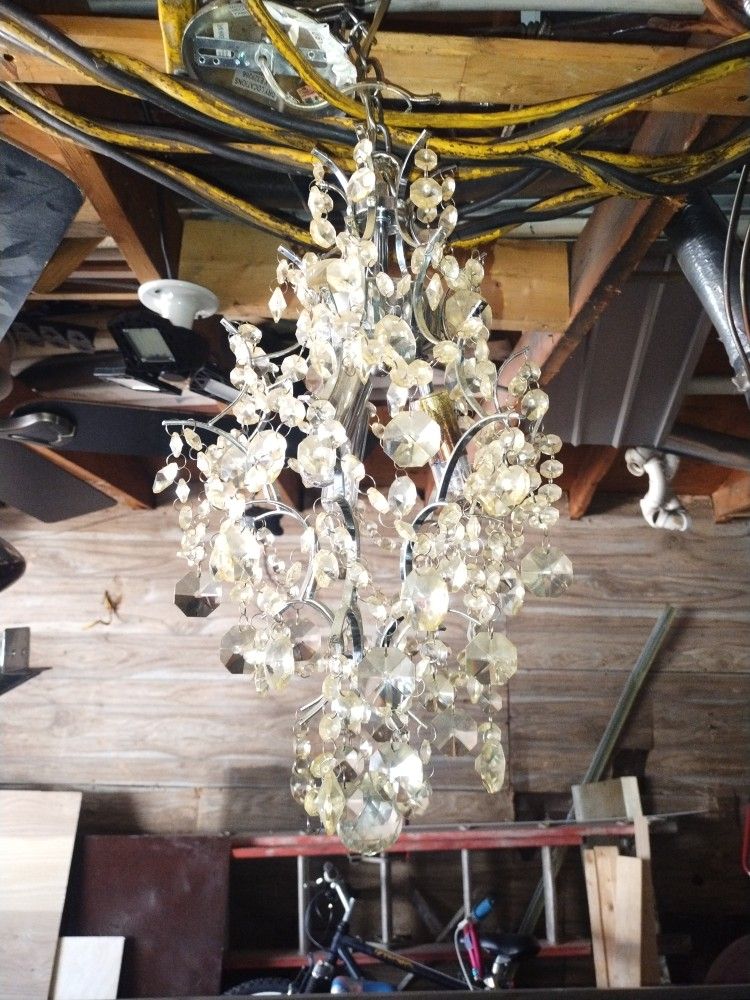 Antique Chandelier Working Good 10" W X 24 " Long