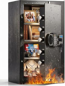8.0 Cub Extra Large Real Fireproof Safe, 35-Min 1700°F Fire Protection | Digital Combination Lock, Waterproof, Alarm System, 7 Big Sturdy Deadbolt, Re