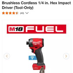 Milwaukee
M18 FUEL ONE-KEY 18V Lithium-Ion Brushless Cordless 1/4 in. Hex Impact Driver (Tool-Only)