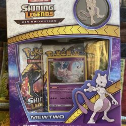 Pokemon: Mewtwo Shining Legends Pin Collection Sealed.  
