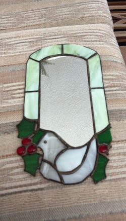 Beautiful stained glass christmas mirror