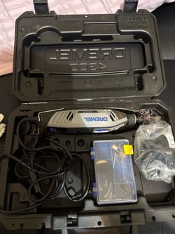 Dremel 4300 110V Corded Rotary Tool Kit w/ Case & Accessories Gray/Blue