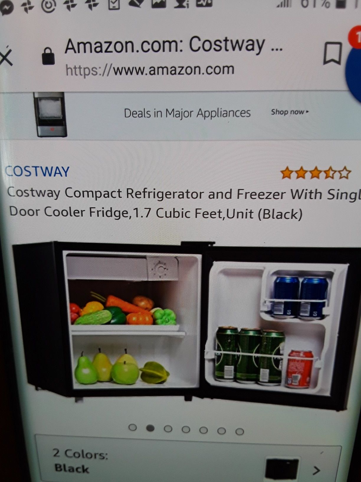 Galanz mini fridge 1.7 cf