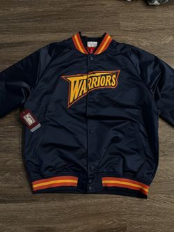 Mitchell & Ness Golden State Warriors Hardwood Classics Satin Full-Snap Jacket