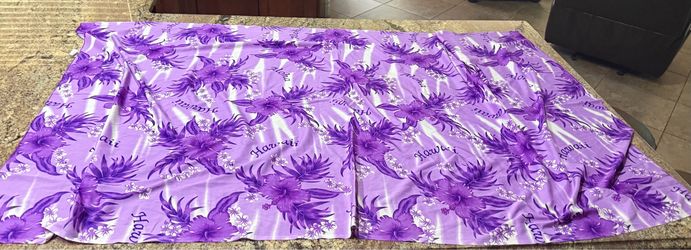 Sarong cover-up Hawaii aloha purple fabric 72” x 43”
