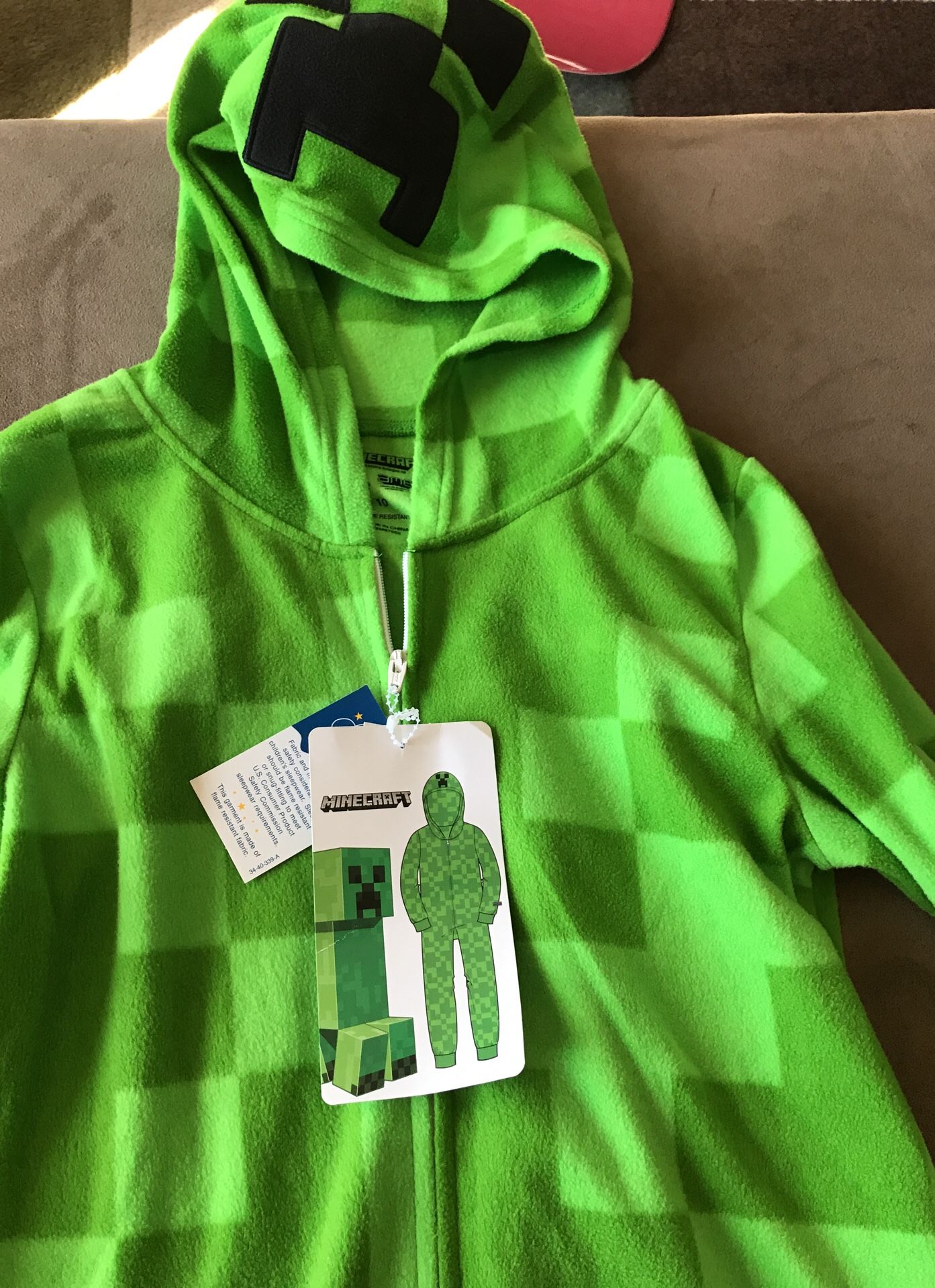 Brand New Minecraft onesie pajamas size 10