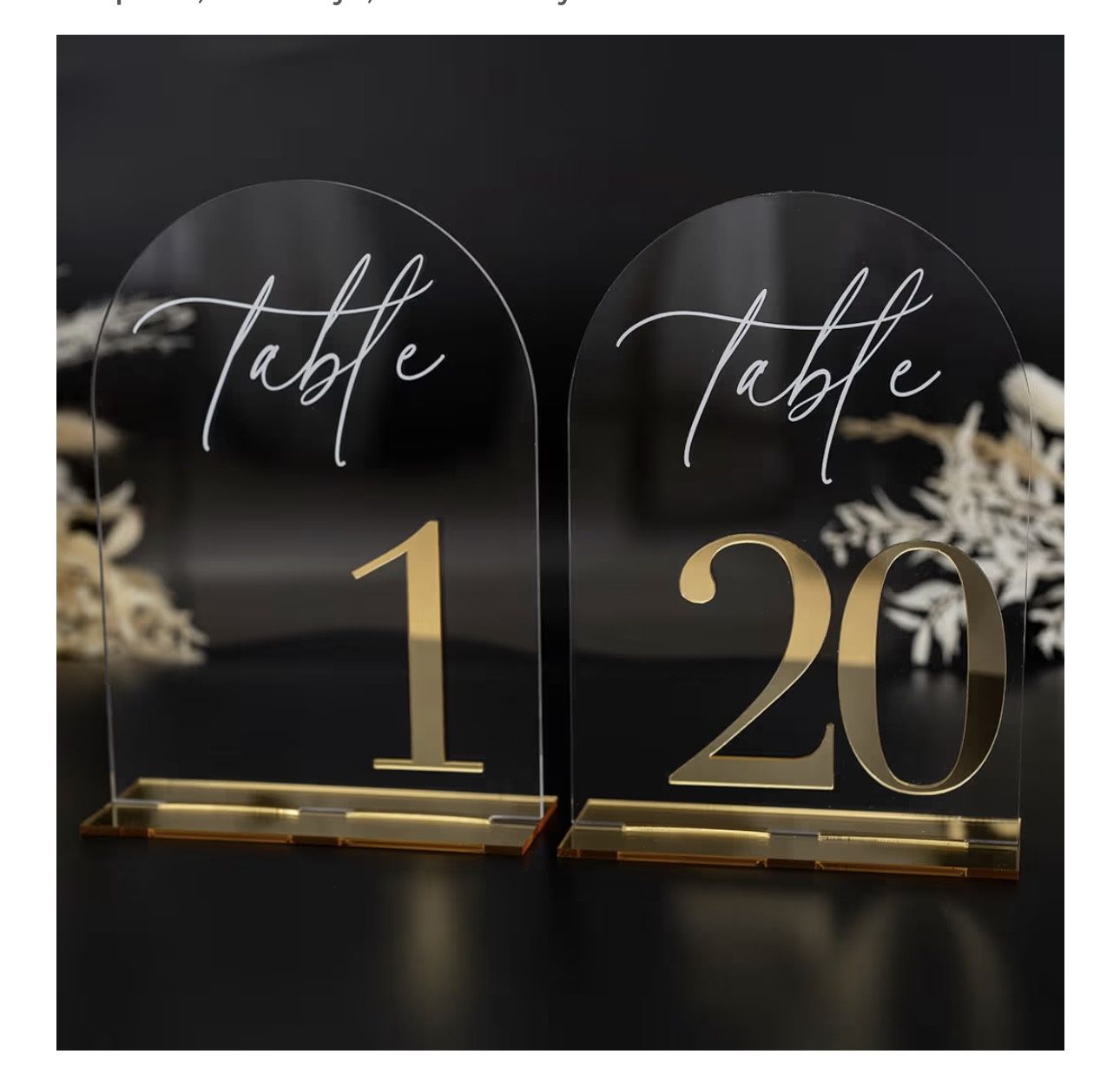 Acrylic Table Numbers