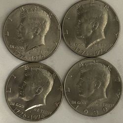 4 American Half Dollar Coins 50c 