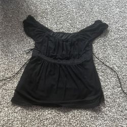 SHEIN Qutie Square Neck Knot Front Peplum Tee