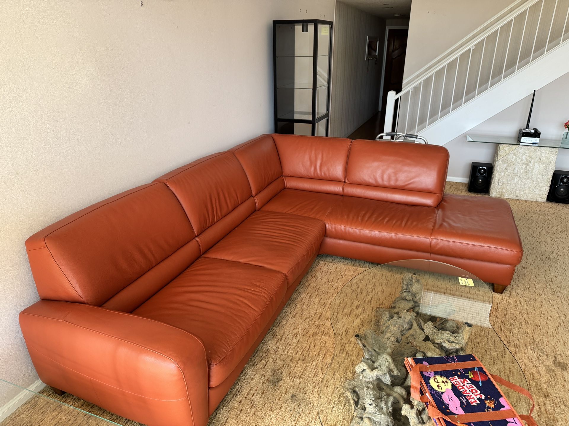 Italian Leather Couch , Made In Italy