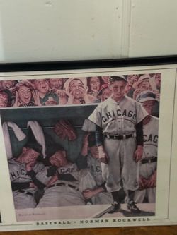 Vintage framed Norman Rockwell Baseball “ The Rookie