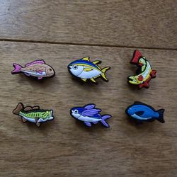 Lot Of 6 Fish Shoe Charms 