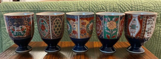 Stunning Japanese Arita Ware Set of 5 Cups