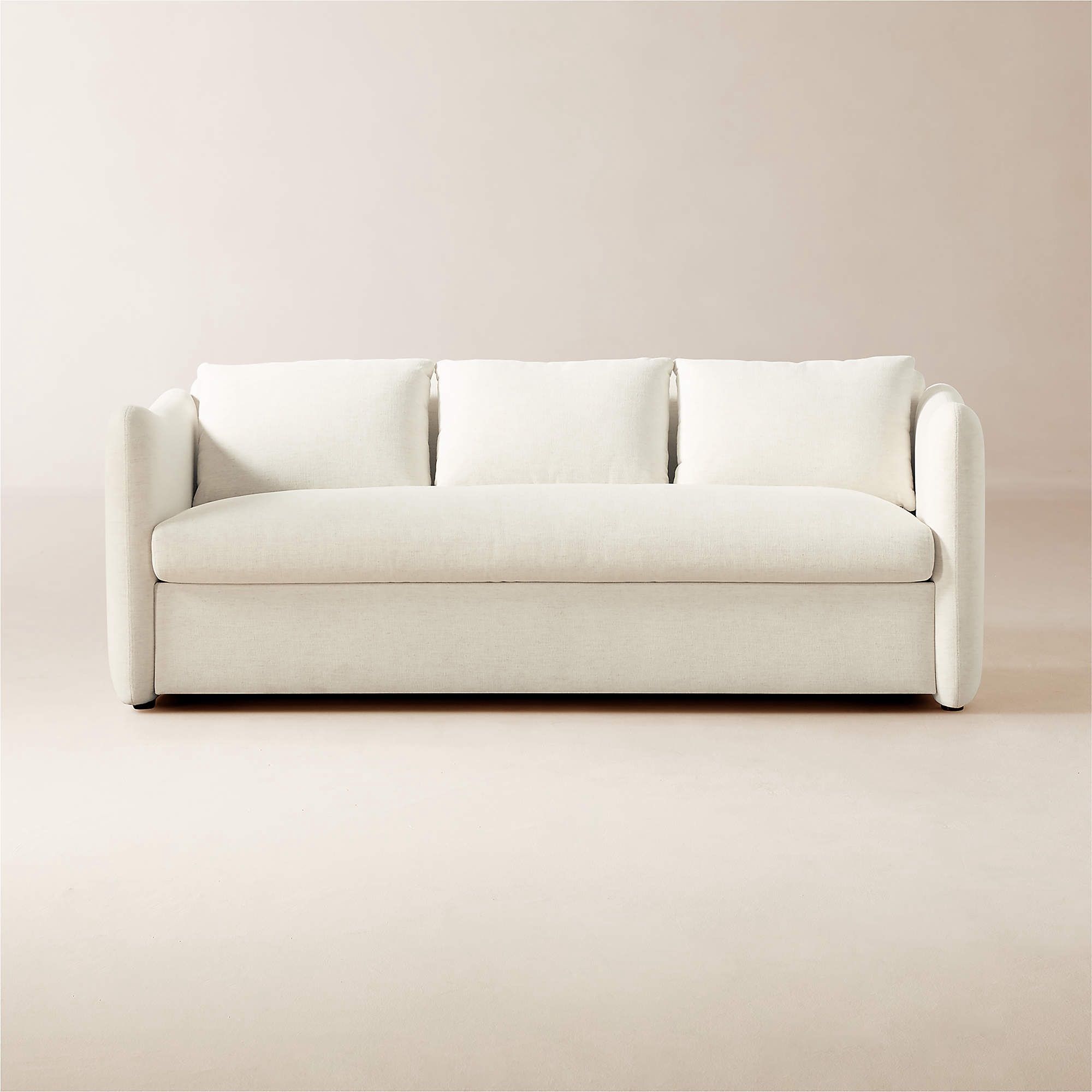 CB2 - Tuffare 79.25" White Performance Fabric, memory foam Sleeper Sofa Queen size