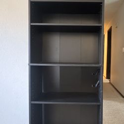 Black Bookshelves With Adjustable Shelves