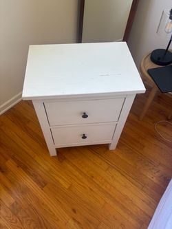 White Ikea Hemnes Nightstand