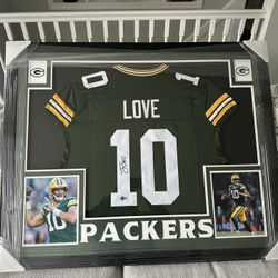 Packers- Jordan Love Signed And Framed Jersey