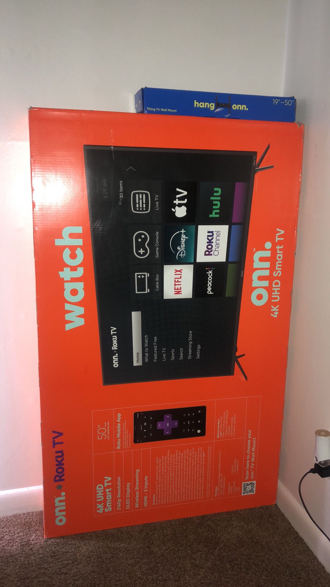 Brand New 50 Inch Onn Tv With Wall Mount Included