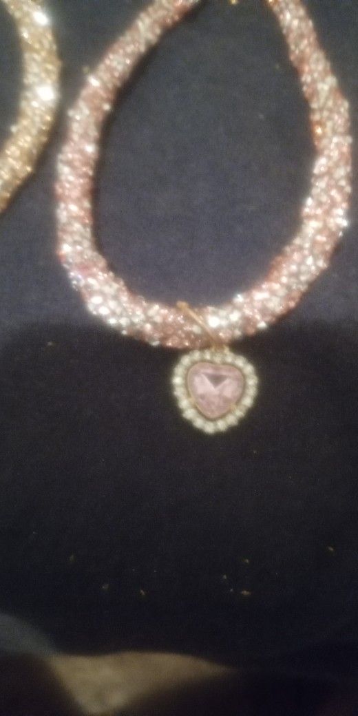 Pink Heart Dog Or Cat Collar