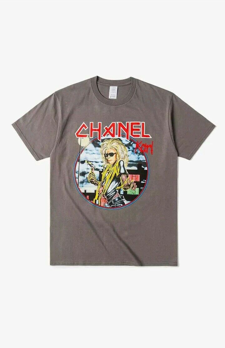 RARE HTF BLEACH CHANEL KARL IRON MAIDEN KILLERS T SHIRT LARGE KARL LAGERFELD