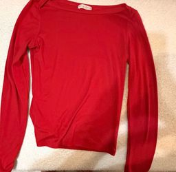Red Long Sleeve Stretch Top