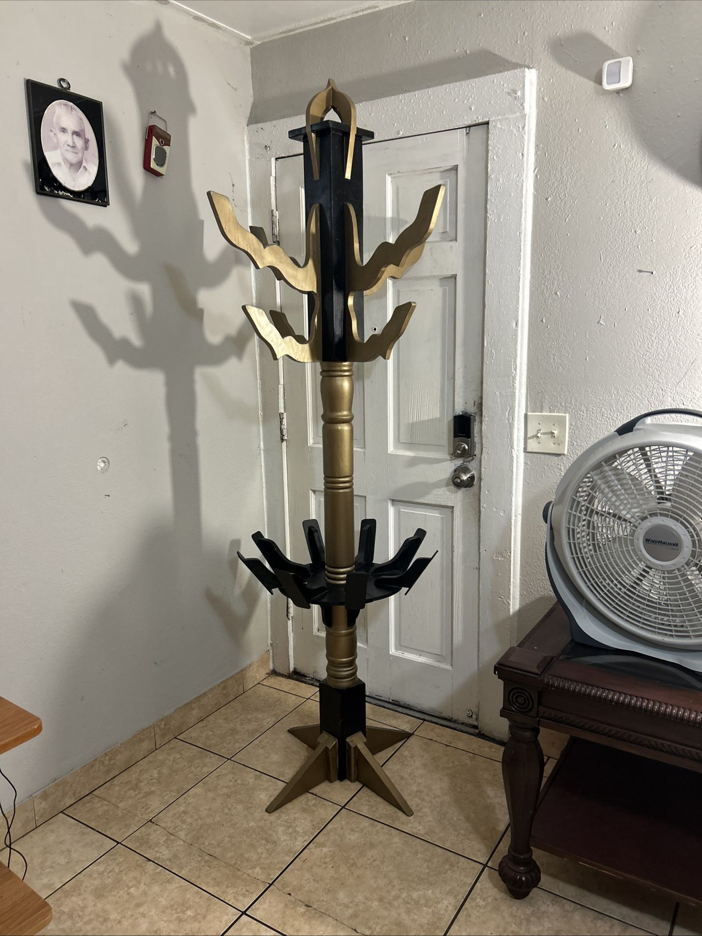 Vintage Wood Coat Tree Hat Rack