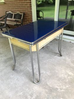 1950s vintage chrome blue top table