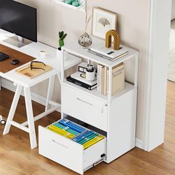 ✌️ Letaya 2 Drawer Lateral File Cabinets with Lock,Printer Stand Filing Organization Cabinets for Home Office,Hanging Files Letter/Legal/F4/A4 Size 